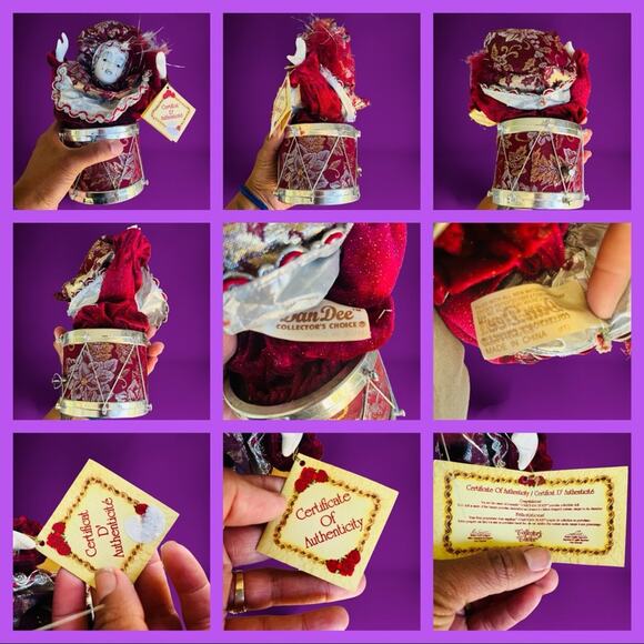 3 Piece Set Collector Edition Porcelain Collectible Jester in Musical Drum Clown - Picture 16 of 16